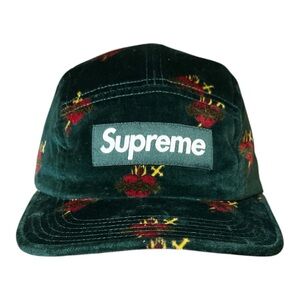 Supreme Green Velvet Embroidered Box Logo Cap